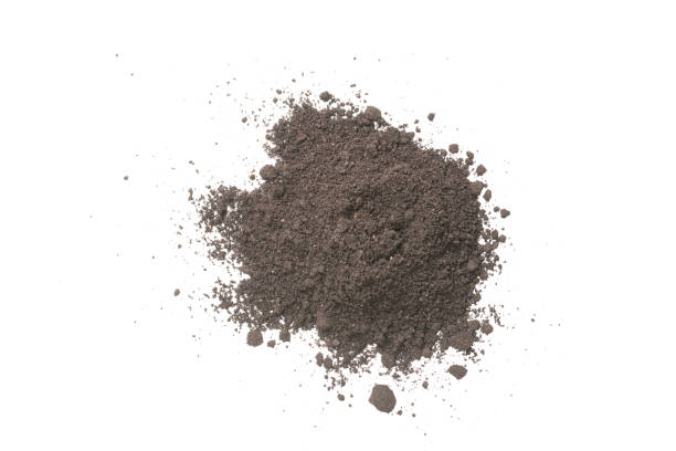 istock Black land for plant isolated on white background. 1369559570