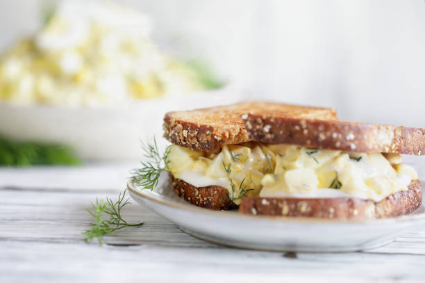 Egg Salad Sandwich with Dill stock photo