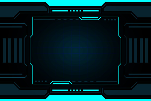 Blue Frame Control Panel Abstract Technology Interface Hud On Black ...