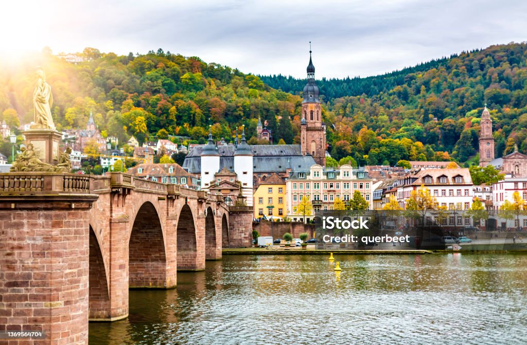 Bridge in Heidelberg Germany Stock Photo