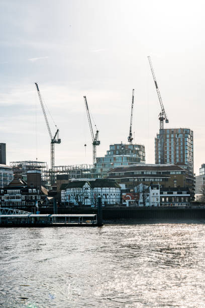 istock Skyscrapers and construction site in London 1369571028