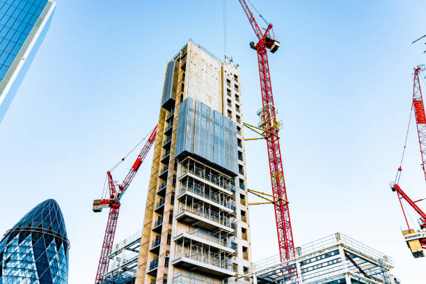 istock Skyscrapers and construction site in London 1369572546
