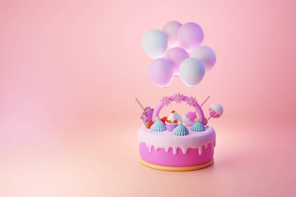 istock easter cake and celebration with minimal cupcake and cute balloon 3d illustration 1369572594