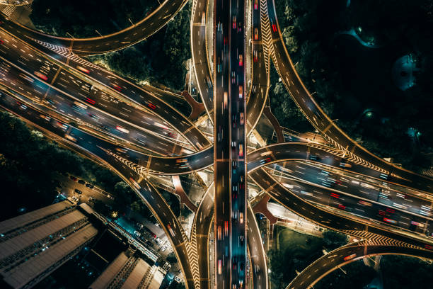 istock Overpass and City Traffic at Night 1369574278