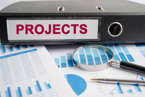 istock Project, Binder data finance report business with graph analysis in office. 1369574942
