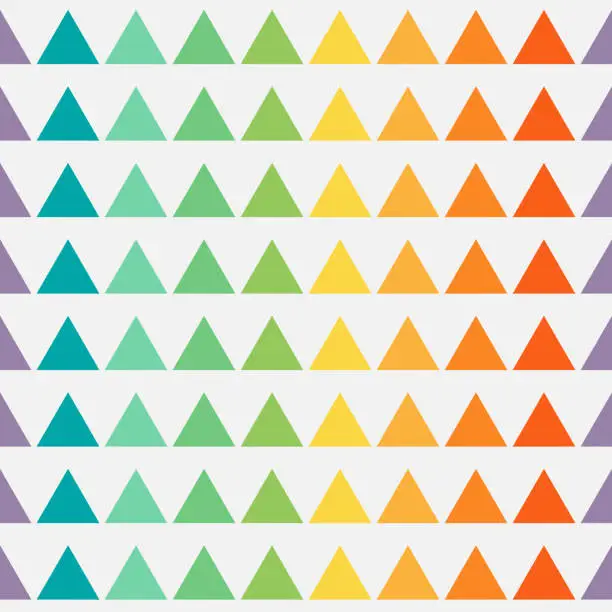 Vector illustration of Colorful triangles geometric seamless pattern.