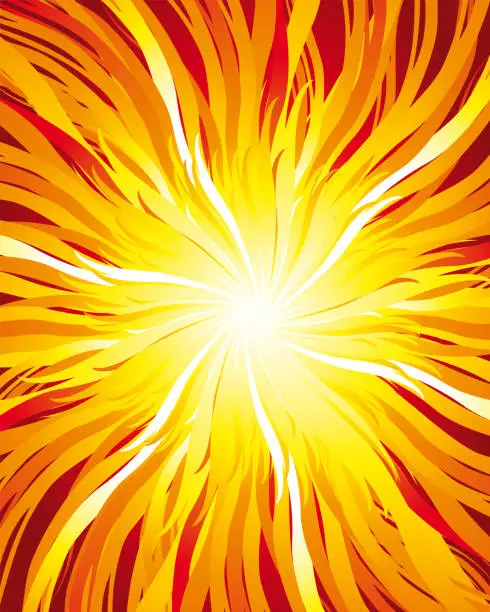 Vector illustration of Intense Bright Solar Fire Flame