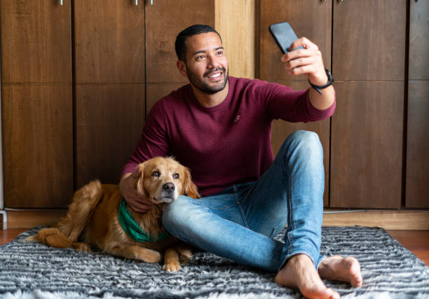 istock man spending the day with his pet. 1369580078