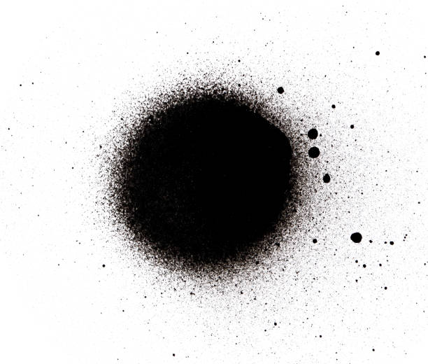 istock Dot spray black spray paint, brush white background. round trace spray paint spray paint rounded shape graffiti, street 1369580892
