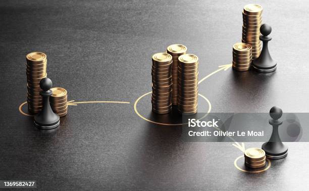 Unequal Distribution Of Income Stock Photo - Download Image Now - Sharing, Revenue, Wealth