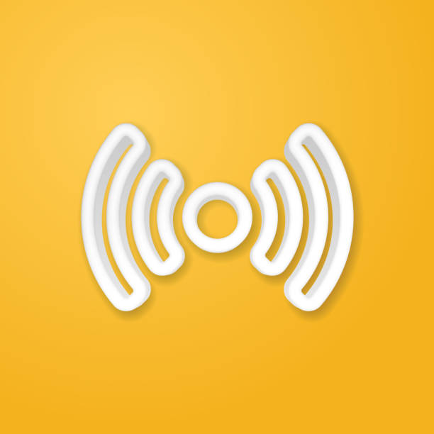 access point, wi-fi signal, antenna realistic icon. 3d line vector illustration. Top view access point, wi-fi signal, antenna 3d line flat color icon. Realistic vector illustration. Pictogram isolated. Top view. Colorful transparent shadow design. access point router stock illustrations