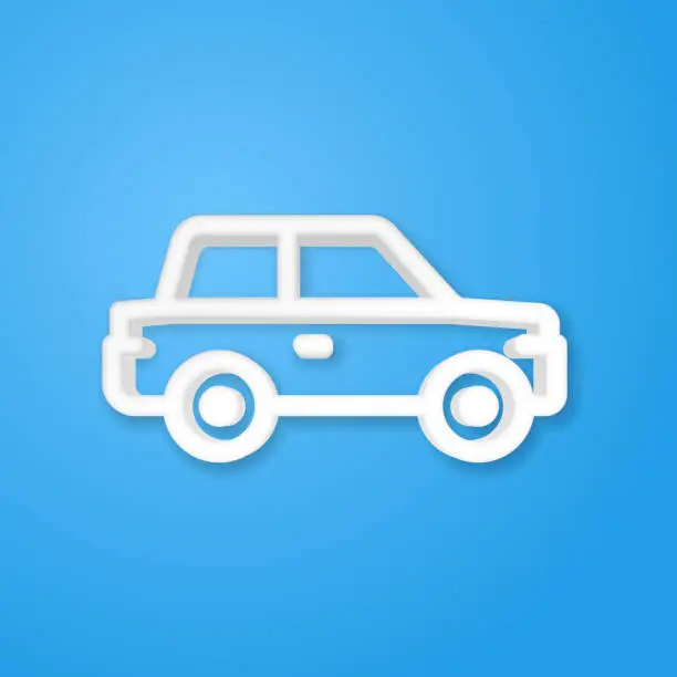 Vector illustration of car, hatchback realistic icon. 3d line vector illustration. Top view