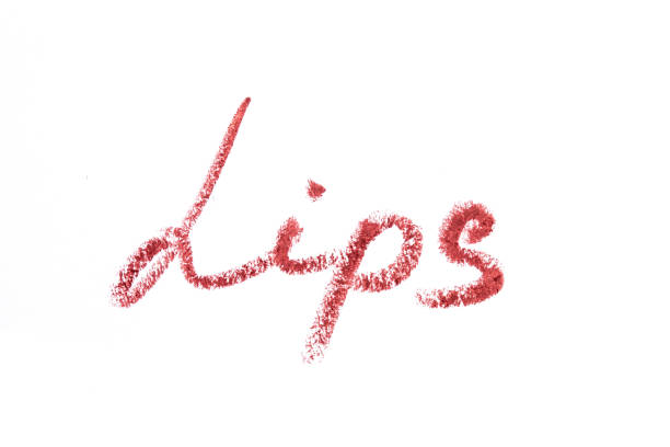 istock Lip liner stroke lips word shape on white background 1369584691