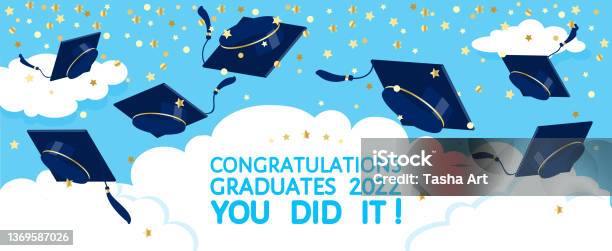 Congratulations Graduates Stock Illustration - Download Image Now - Graduation, Congratulating, Backgrounds