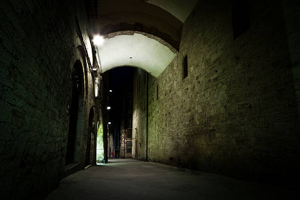 istock Dark Alley With Spotlight 136958759