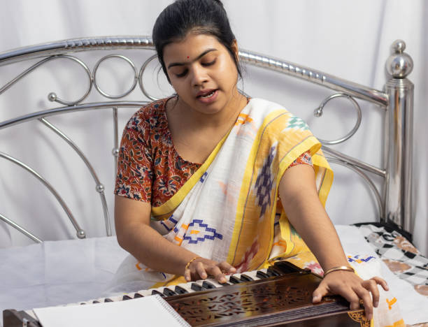 istock Wooden musical instrument - harmonium 1369589833
