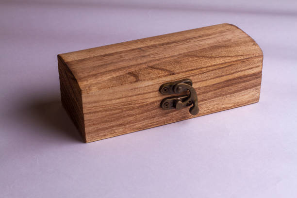 Conceptual Photo Picture of a Treasure Trunk Object in the Dry Desert
