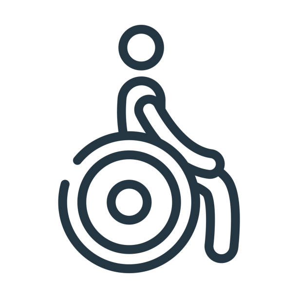 wheelchair thin line icon. medical, heart linear icons from signs concept isolated outline sign. Vector illustration symbol element for web design and apps.. wheelchair thin line icon. medical, heart linear icons from signs concept isolated outline sign. Vector illustration symbol element for web design and apps. handicap logo stock illustrations
