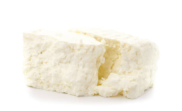 istock Heap of white cottage cheese. 1369593098