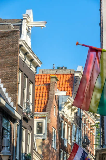istock Amsterdam Rooftops and LGBT Flag 1369593435