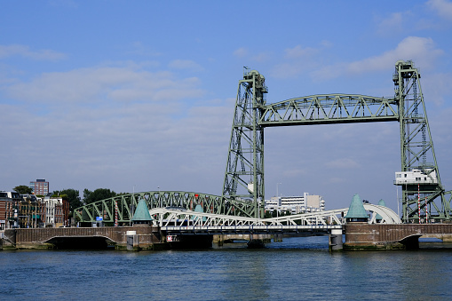 The Koningshaven Bridge, popularly called De Hef in Rotterdam, Netherlands on Sept. 25, 2021