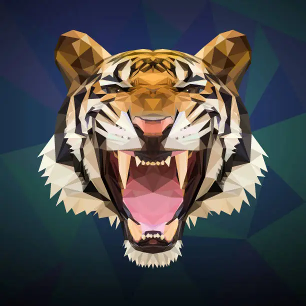 Vector illustration of Tiger_Poly