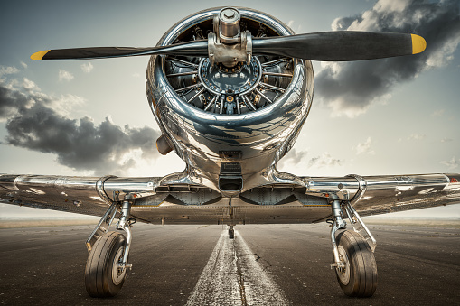 Dakota Douglas C 47 transport old plane boarded on the runway