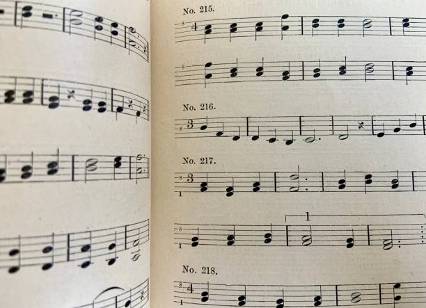 istock Pages from 19th Century Music School Book Buds and Blossoms 1369597562