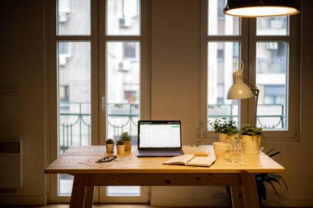 istock Home office with no people 1369601270
