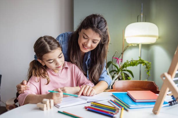 istock Mother assisting her daughter in learning 1369602560