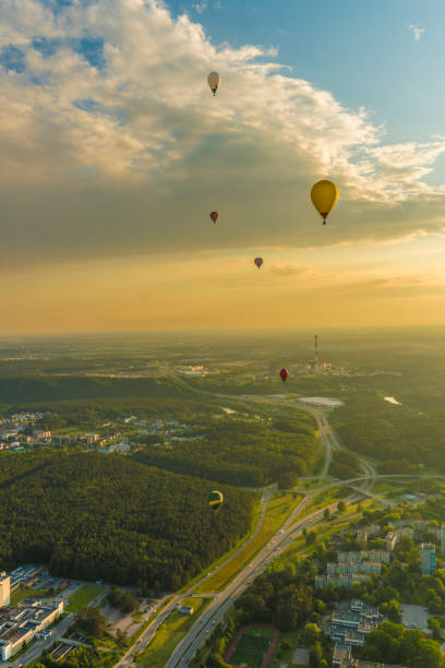 istock Landscape aerial view from hot air balloon 1369602649