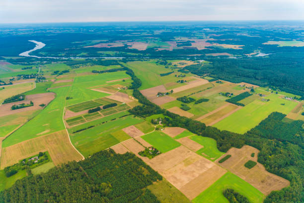 istock Landscape aerial view from hot air balloon 1369604515