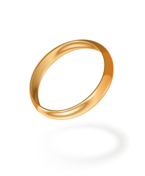Gold wedding ring. Jewellery. Vector illustration. Gold wedding ring. Jewellery. Isolated on white background. Eps10 vector illustration. hoops wedding stock illustrations