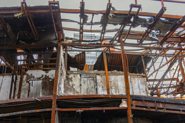 istock Bended Steel Inferno Damage 1369609969