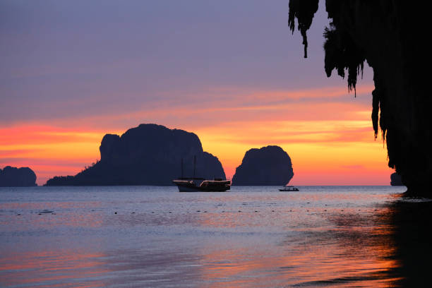 istock Sunset at Railey beach in Krabi, Thailand 1369610583