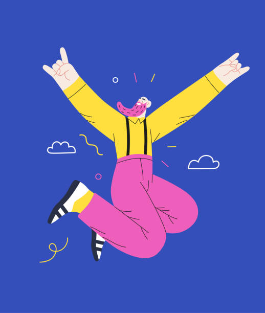 istock Happiness - happy people jumping in the air cheerfully 1369611127