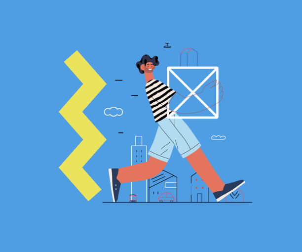 Startup illustration. Concept of building new business Startup illustration. Flat line vector modern concept illustration of a young man, startup metaphor. Concept of building new business, planning and strategy, teamwork and management, company processes lean construction management stock illustrations