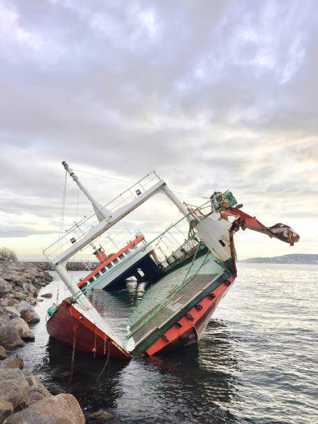 istock Sunken ship in the Istanbul Bosphorus 1369620211