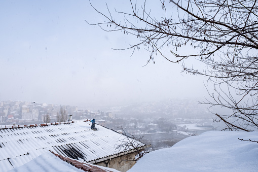 Sarajevo, Bosnia & Herzegovina - January 18, 2019: The Panoramic View from the White Fortress