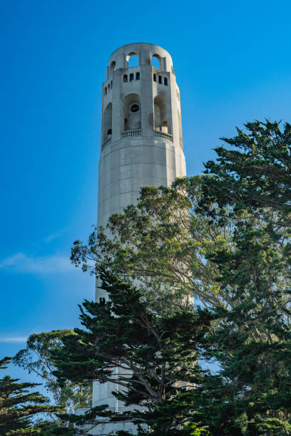 imagens de estoque da coit tower em são francisco, ca - tower coit tower san francisco bay area san francisco county - fotografias e filmes do acervo