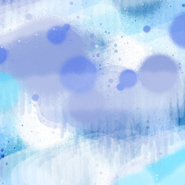 istock Fond deco theme mountain winter drip spray street art illustration 1369623204