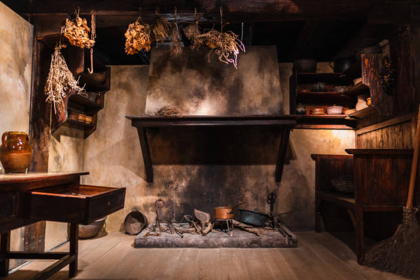 istock old rustic kitchen of the nineteenth century. 1369624581