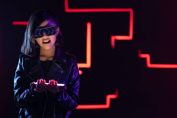 istock young mexican girl in glasses, future technology and metaverse concept, augmented reality 1369627846