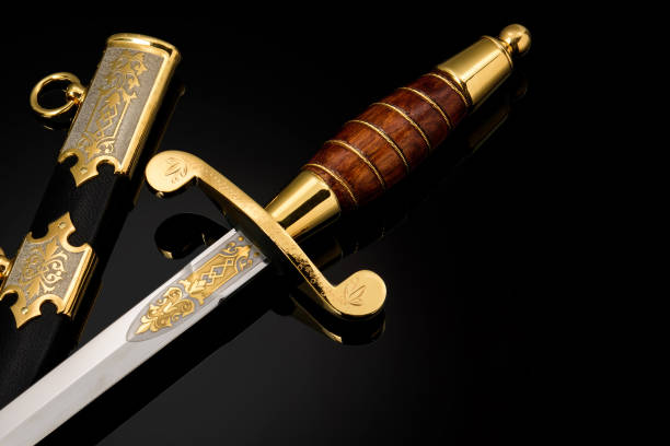 istock collectible silver dagger with scabbard on black 1369628615