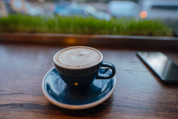 istock Cup of latte in cafe 1369629692