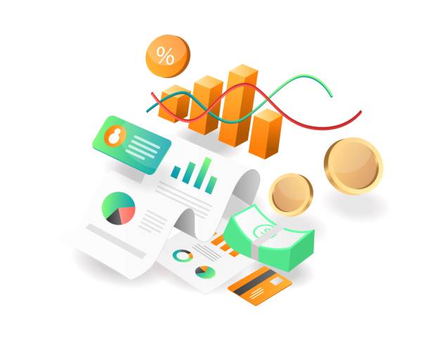 istock Illustration isometric concept. business investment company income analyst data 1369630212