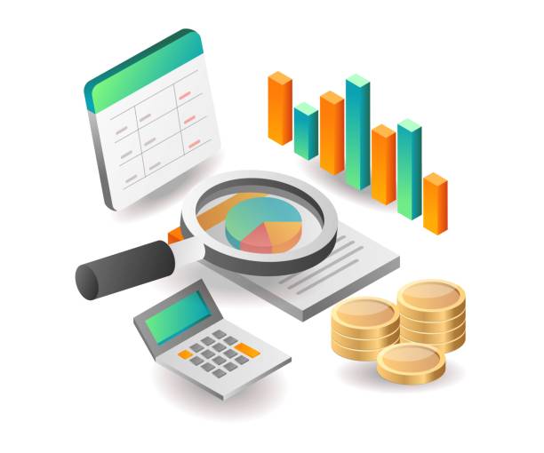 istock Illustration isometric concept. Maturity income business investment analyst 1369634012