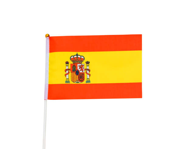 istock Spanish flag, isolated on white background 1369634223