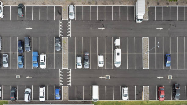 istock Carpark Aerial Symmetry View 1369635766