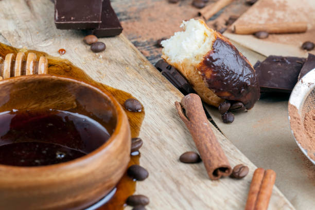 istock custard cake with cream, chocolate and other sweets 1369636163
